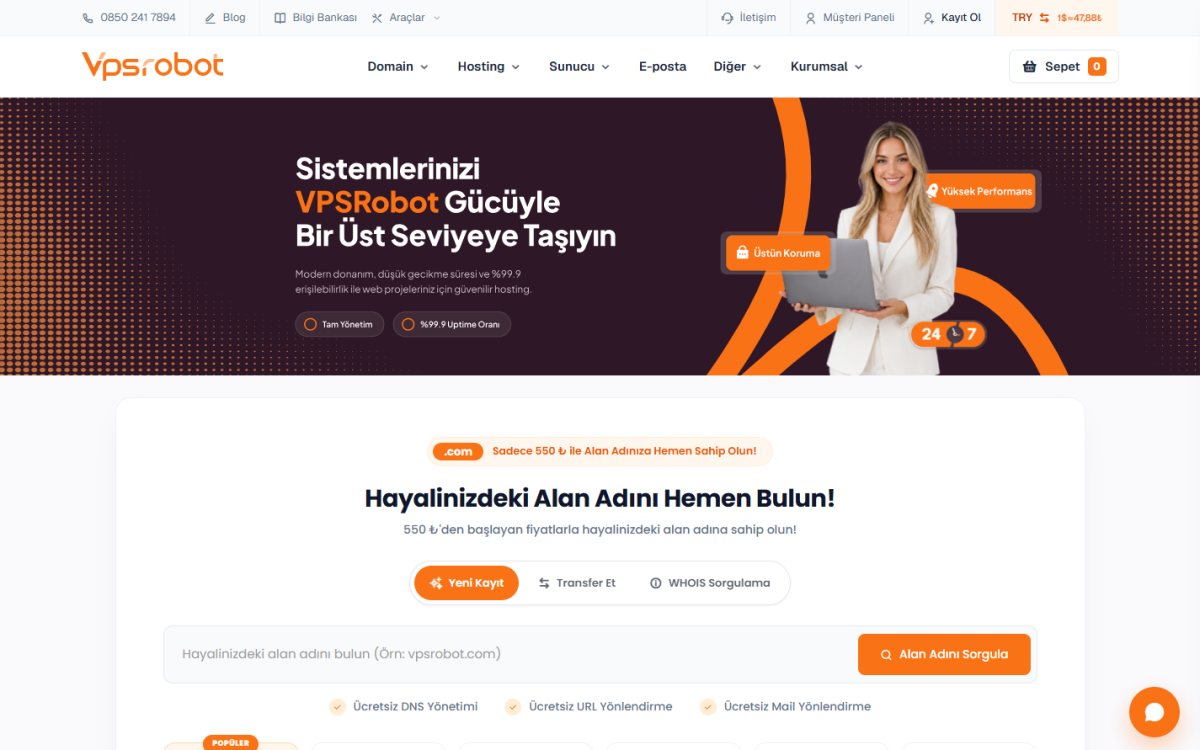 Vpsrobot Hosting Platformu ekran görüntüsü
